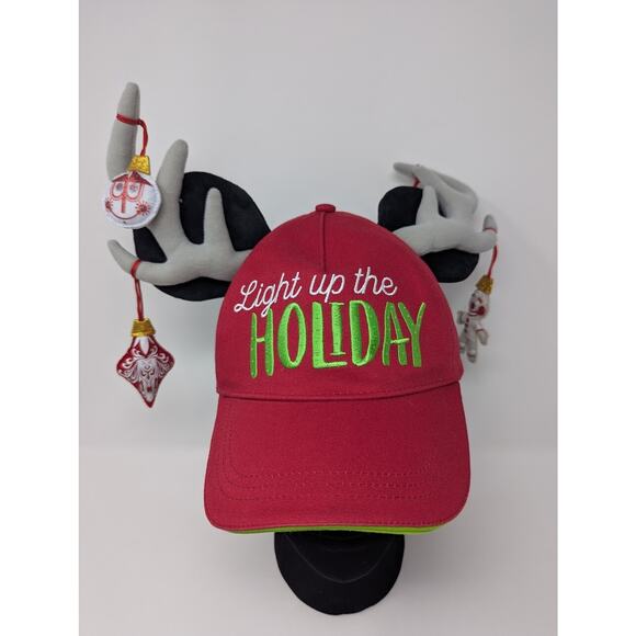 Disney Parks Light Up The Holiday Mickey Mouse Ears Adjustable Hat LIGHTS TESTED - Picture 3 of 9